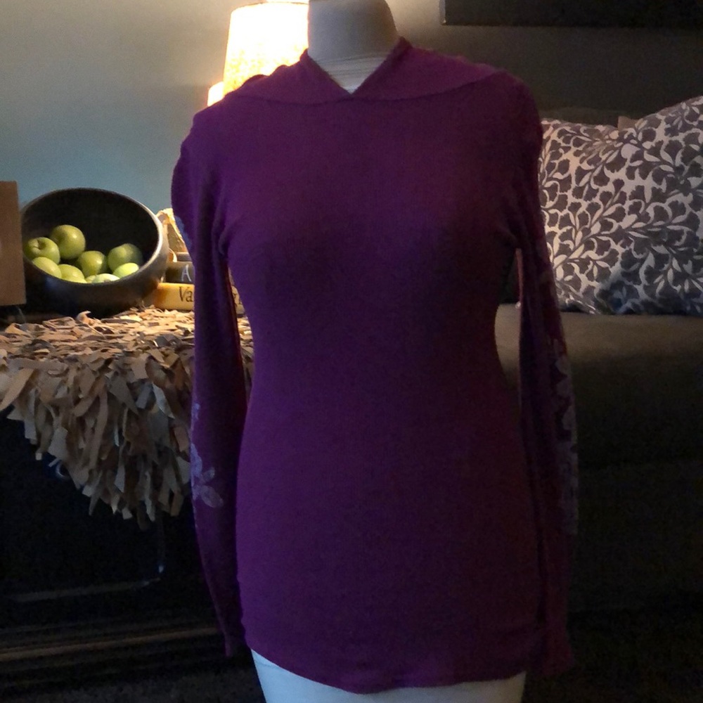 Large purple thermal stretch hoodie